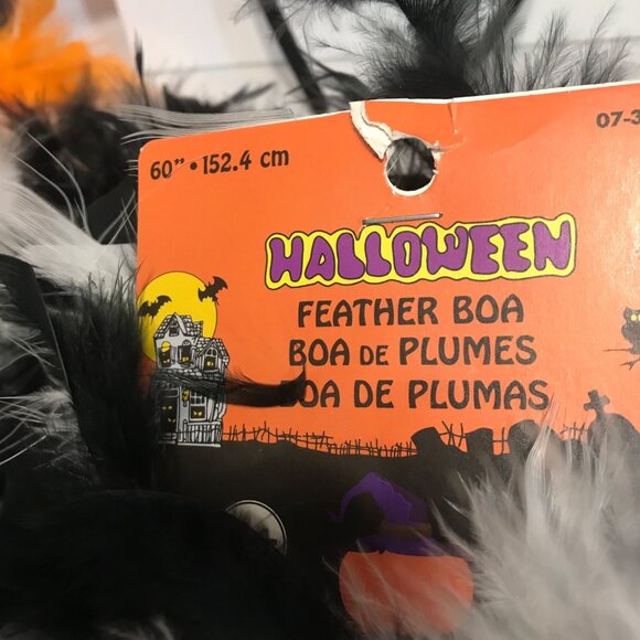 Halloween Pumpkin and Bat Headbands Feather Boas 60" Pumpkin Paper Decorations - Picture 2 of 11